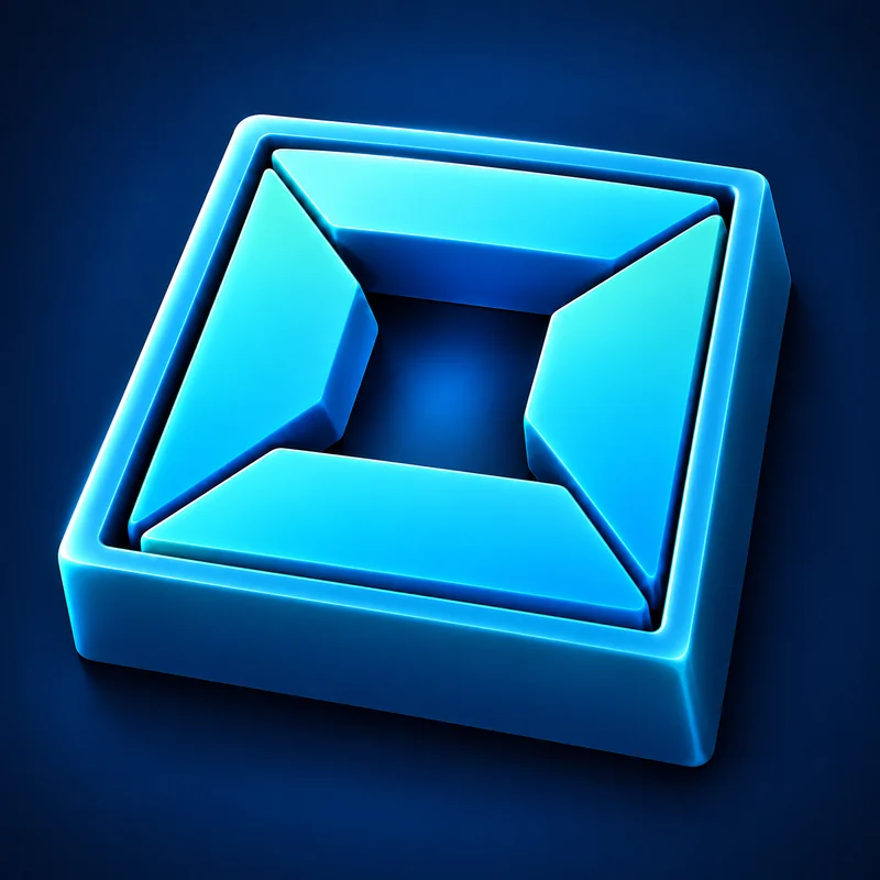 Glossy cyan three-dimensional hourglass puzzle tray